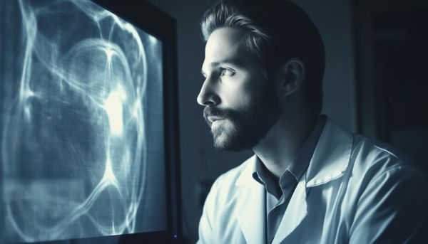 רופא מתבונן בסריקת MRI